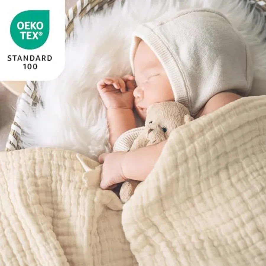 100% Cotton, 6 Layer Lightweight Breathable Gauze Throw Blanket 50 x 60 Inch
