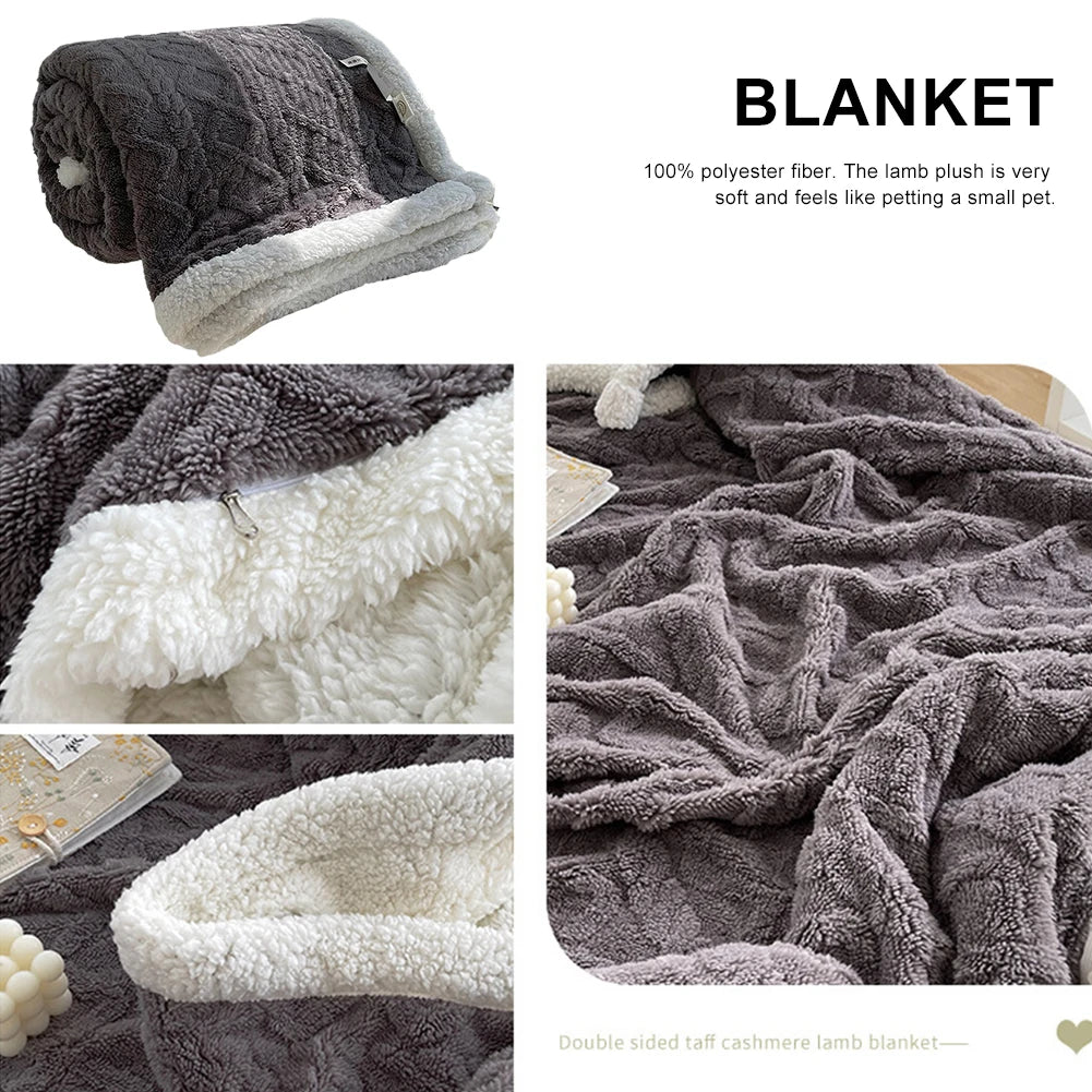 Fleece Throw Thick Blanket 300GSM Soft & Warm Fluffy