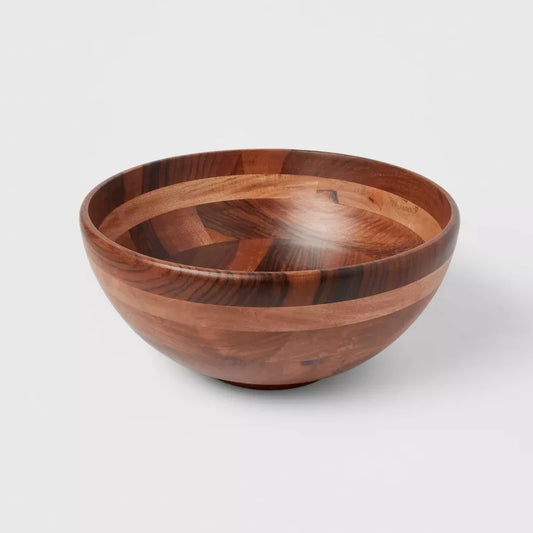 188oz Large Wood Serving Bowl, 12" x 12" x 6"