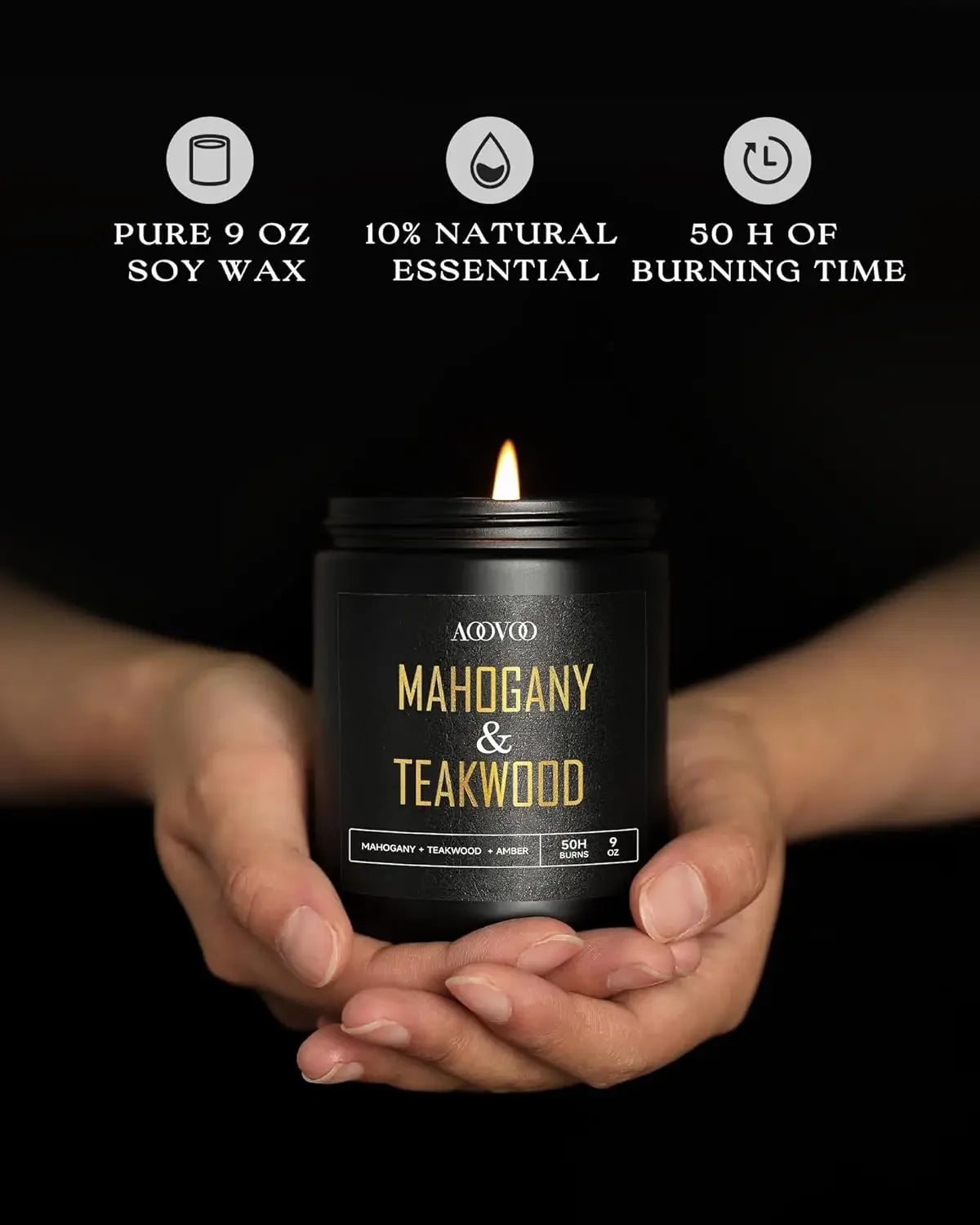 4 Pack Candles for Home Scented, 36oz Soy Wax, 200 Hour  Men Candle Set