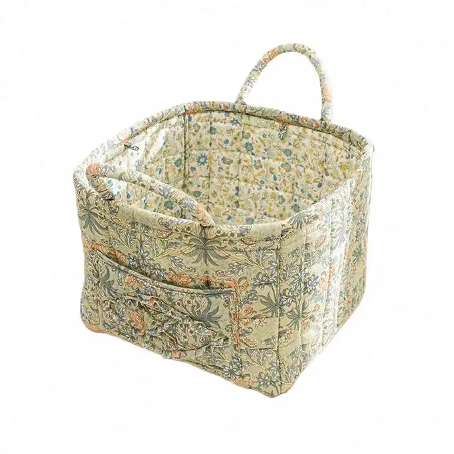 Large Capacity Fabric Storage Basket, Foldable Laundry  Carry Handles,