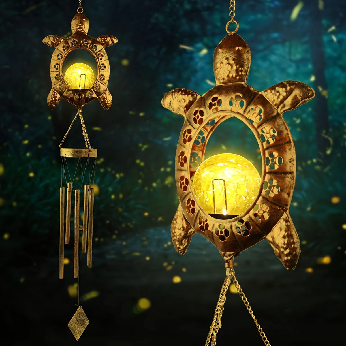 Solar Wind Chime Lamps, Turtles, Solar Lamps