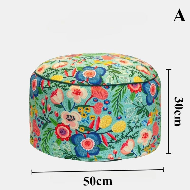 Removable Pouf Footrest Round Shoe Changing Stool