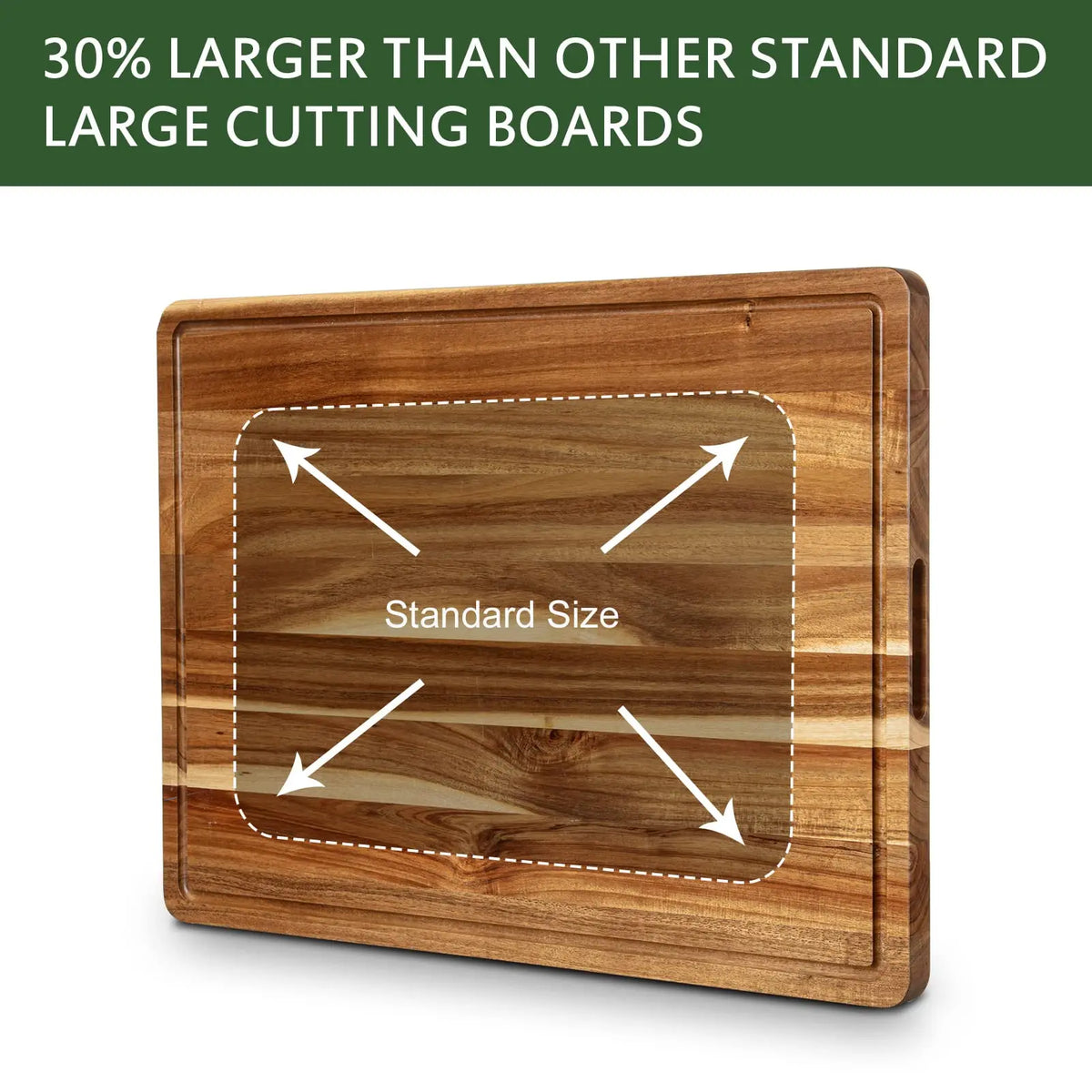 Acacia Wood Cutting Board 24x18 inch, Extra Large Charcuterie