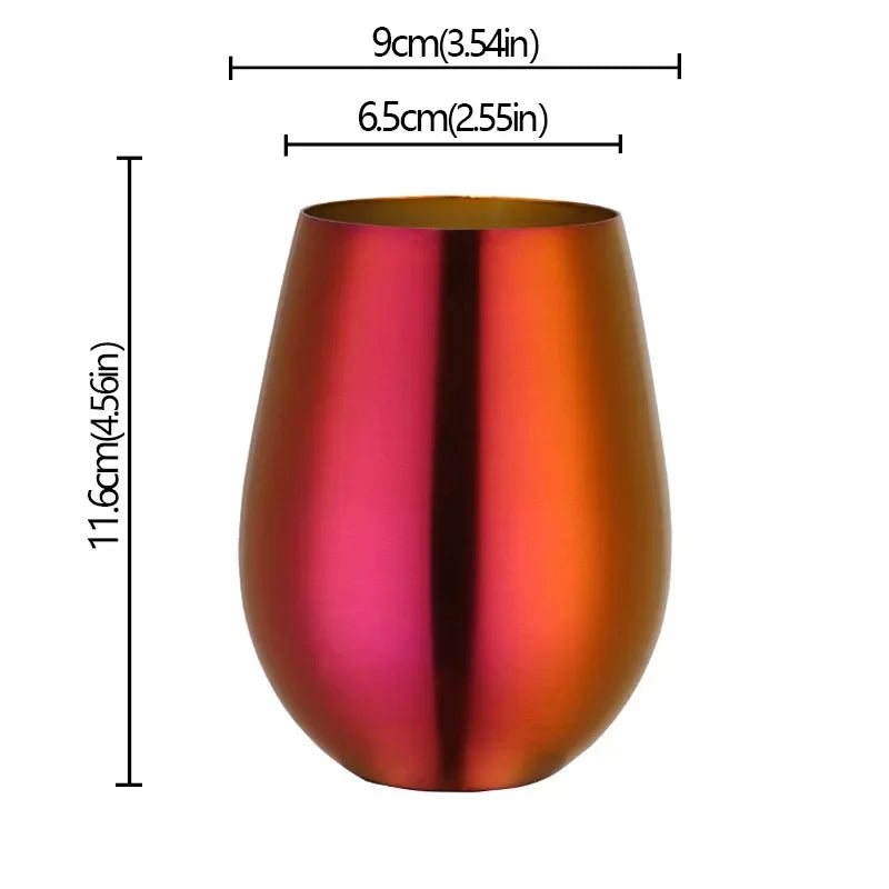 500ml Stainless Steel Titanium Plating Wine - Beer Glasses