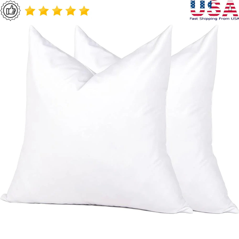 Down Feather Pillow Inserts 26x26 Pack of 2 Soft Supportive