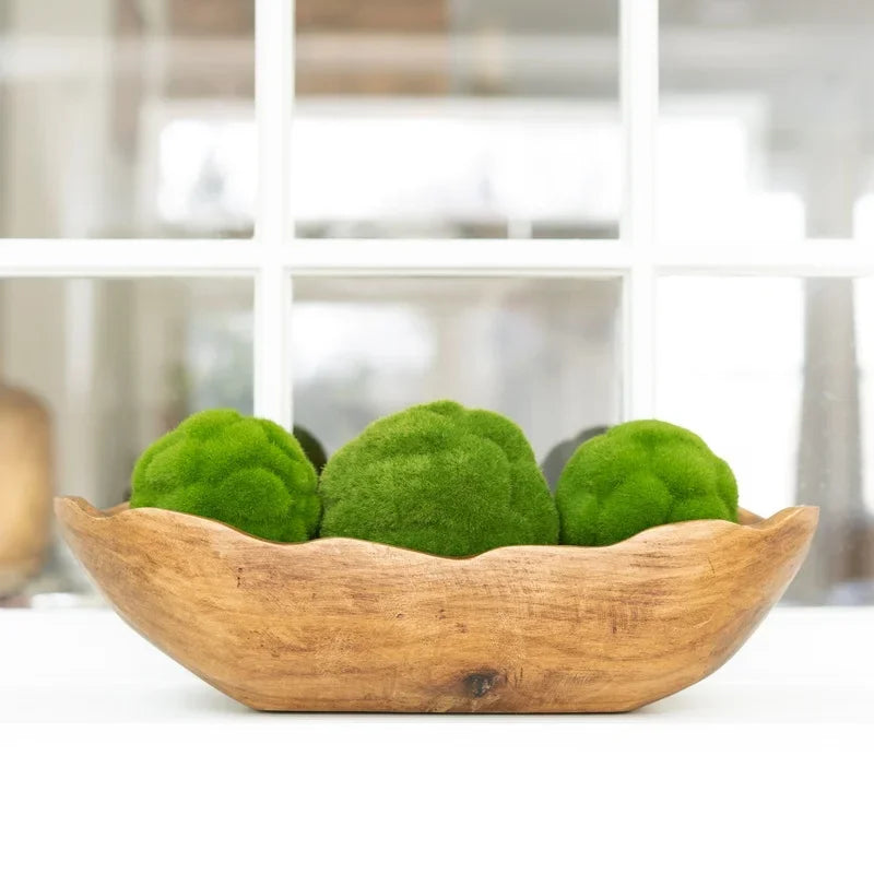 Indoor Decorative Dough Bowl Carved Wood