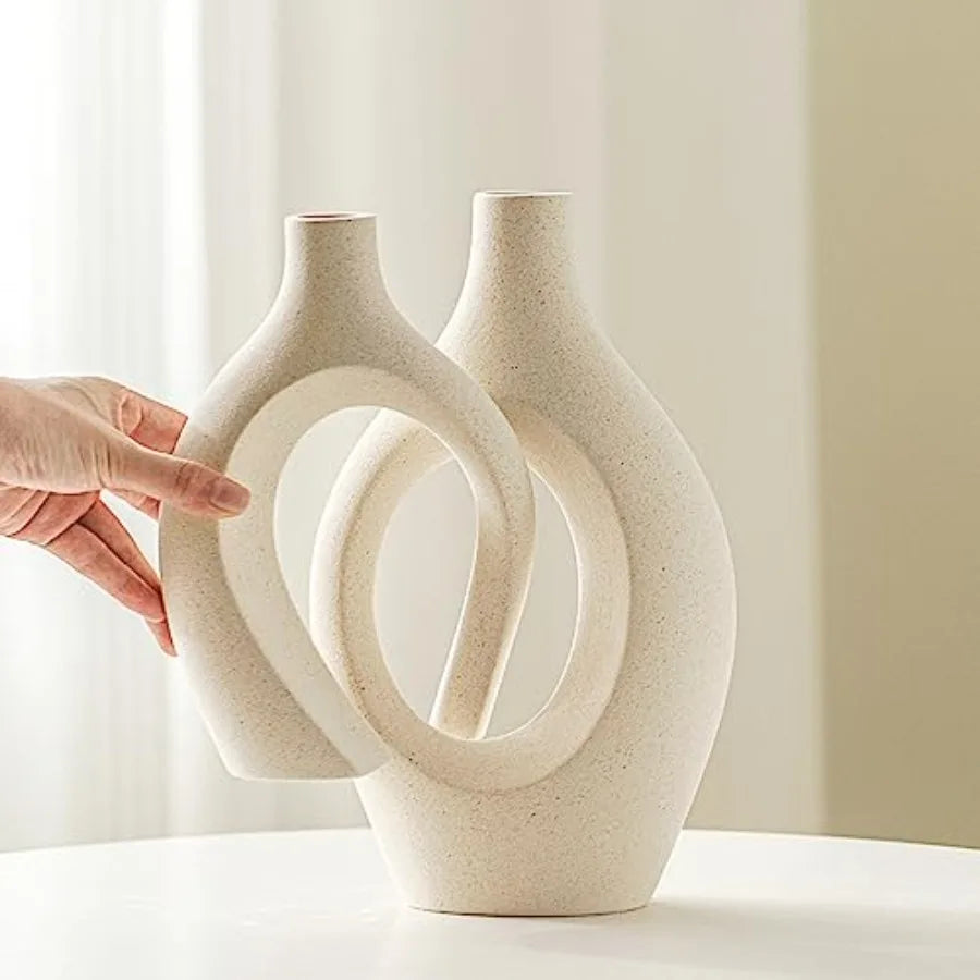 Snuggle Hollow Ceramic Vase Set of 2,