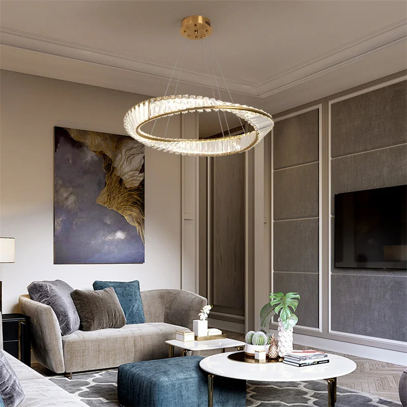 Led Luxury Ring Pendant Lights For Living Dining Room