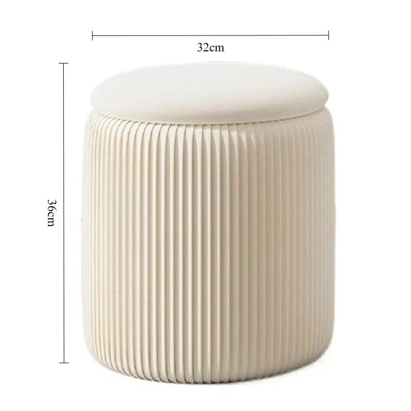 Round Ottoman  Pouf with Storage Space