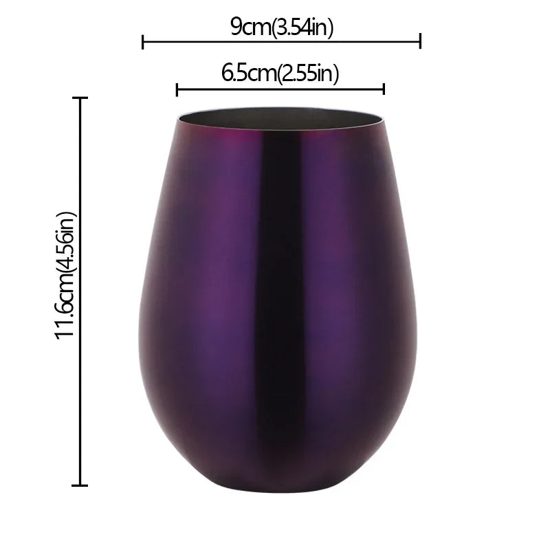 500ml Stainless Steel Titanium Plating Wine - Beer Glasses
