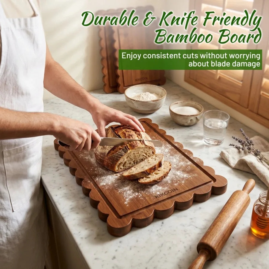 4-Piece Bamboo Cutting Board Set with Storage Stand
