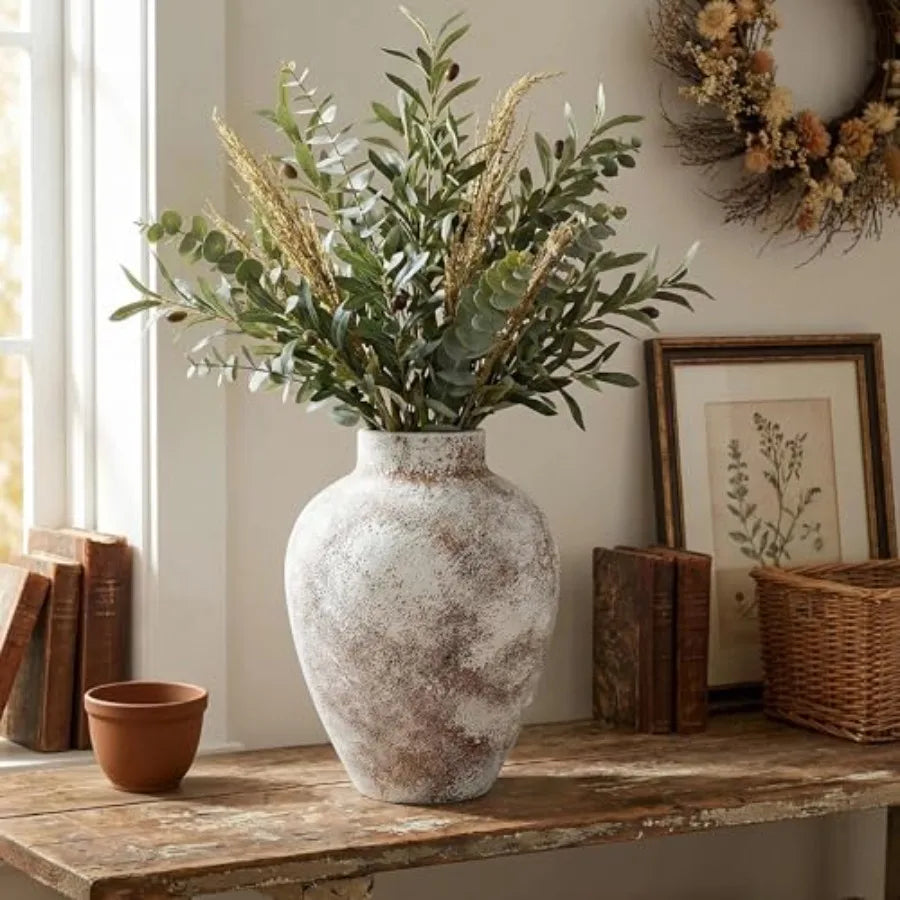 Large Vintage Ceramic Vase, Rustic Pottery