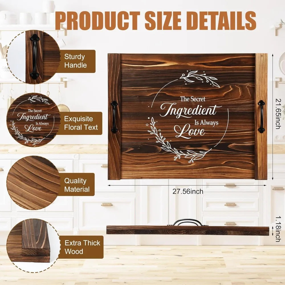 Stove Wooden Cover Stove Top Cutting Board with Handles 27.5 X 21.6