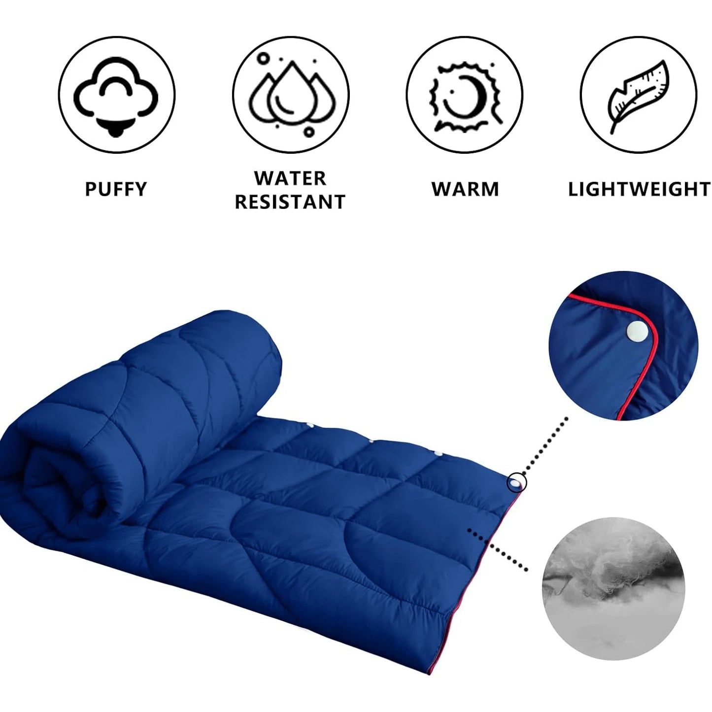 Waterproof Camping Blanket, Puffy Blanket Down Alternative Blanket