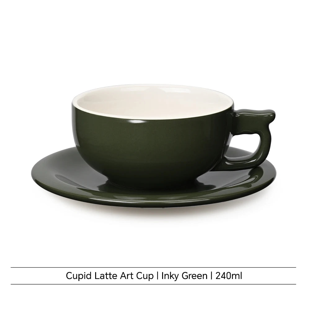 240ml Ceramic Latte Art Cup - Saucer  Cappuccino Cup
