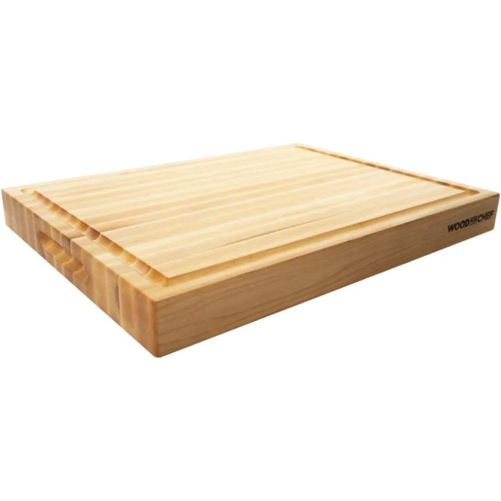 Wood Cutting Board Maple - A Reversible Butcher Block  16x12x1.5"