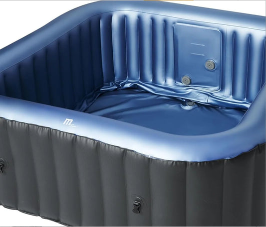 Square Inflatable Spa, 4 to 6 Person Outdoor Hot Tub,