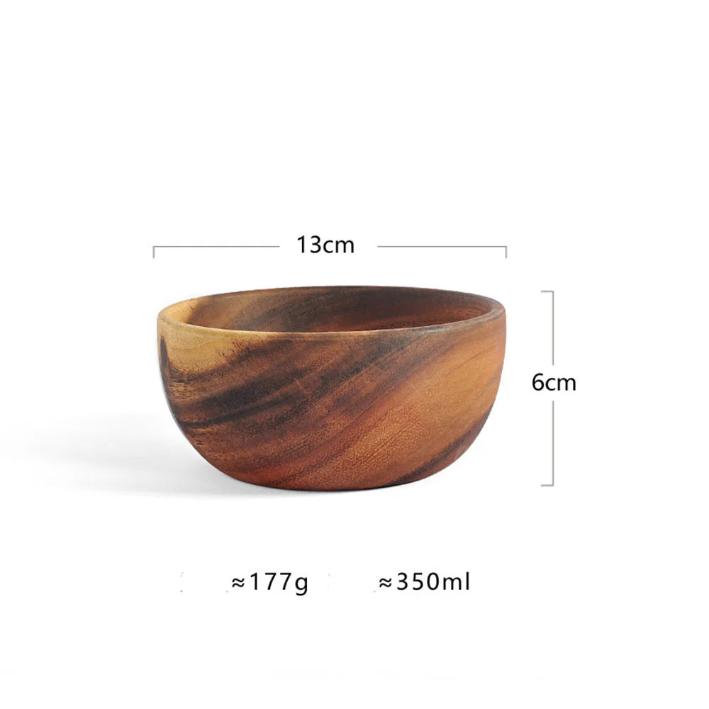 1Pcs Salad Bowl Natural Acacia Wood Handmade
