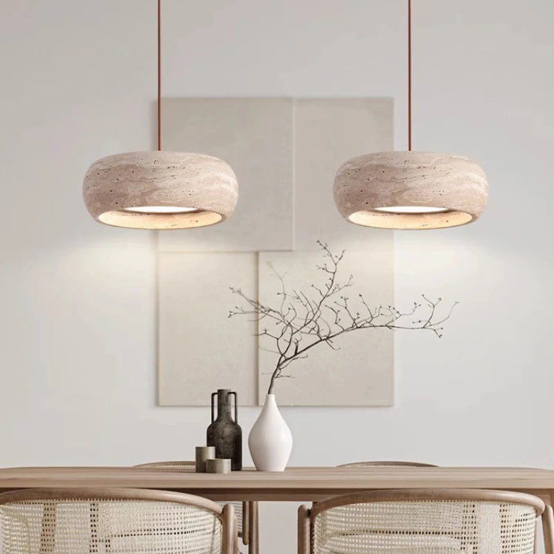 Led Pendant Lamp Stone Style Chandelier Long Wire