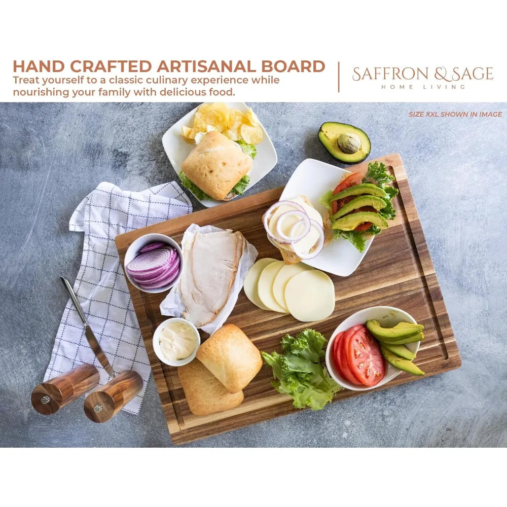 Extra Large Wood Cutting Board - Thick 23 x 17 x 1.5 Inch Acacia