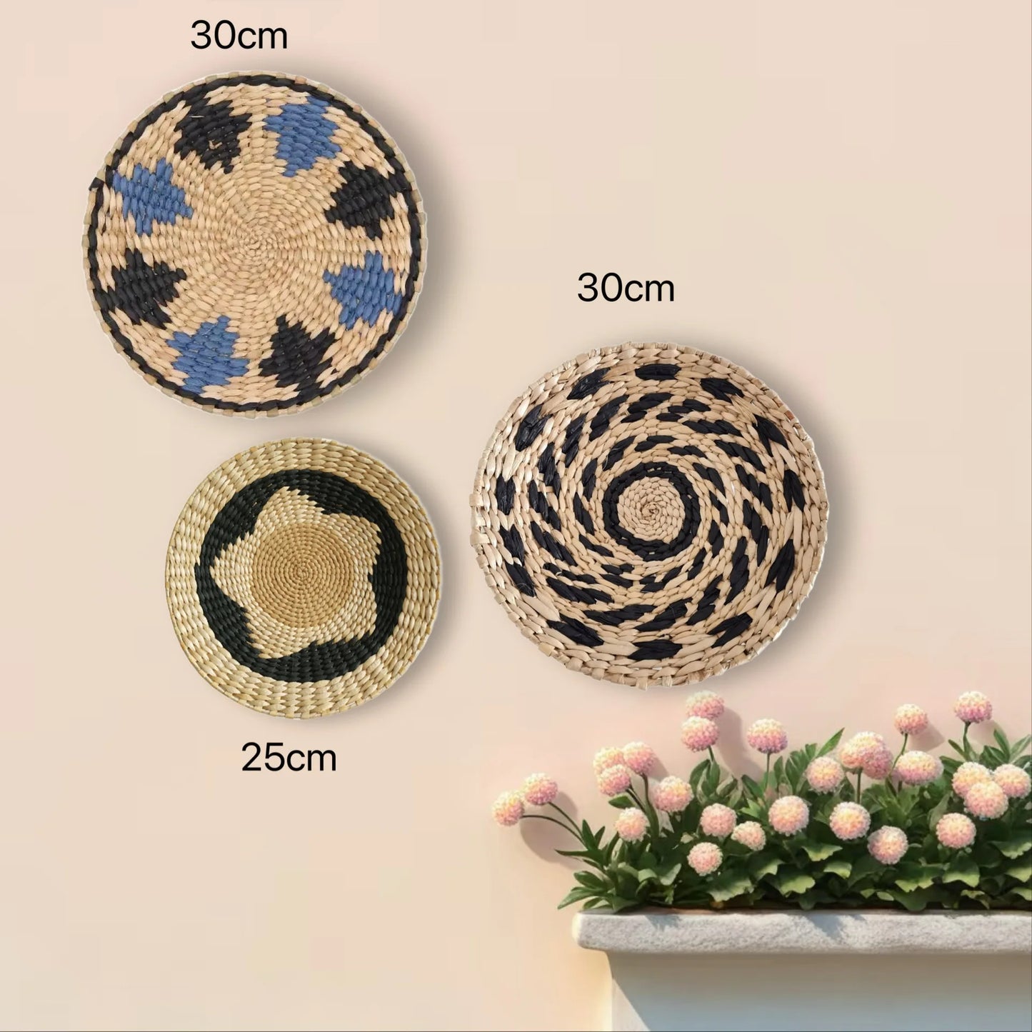 Boho Straw Wall Decor Grass Weaving Woven Tassel Wall Hanging