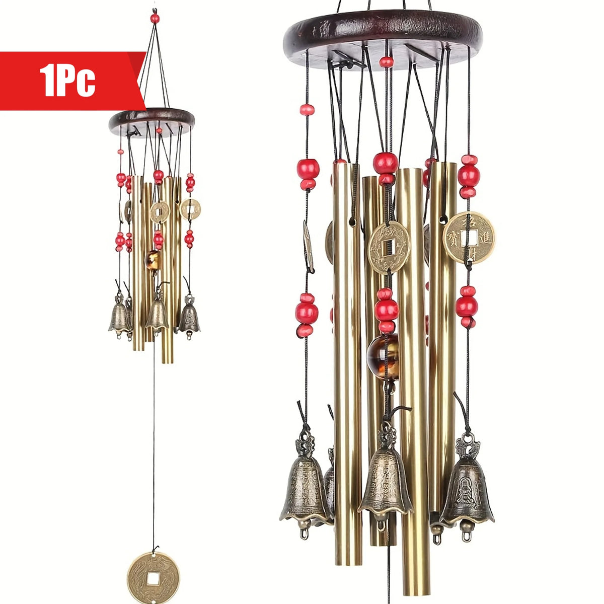 1pcs Hanging Wind Chime Metal Tube Bronze Hanging  Wind Chime