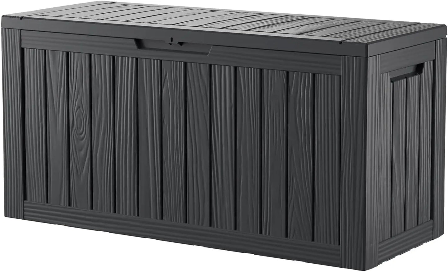 80 Gallon Lockable Resin Deck Box, Waterproof & UV-Resistant Outdoor Storage Box for Outdoor Cushion Storage, Black