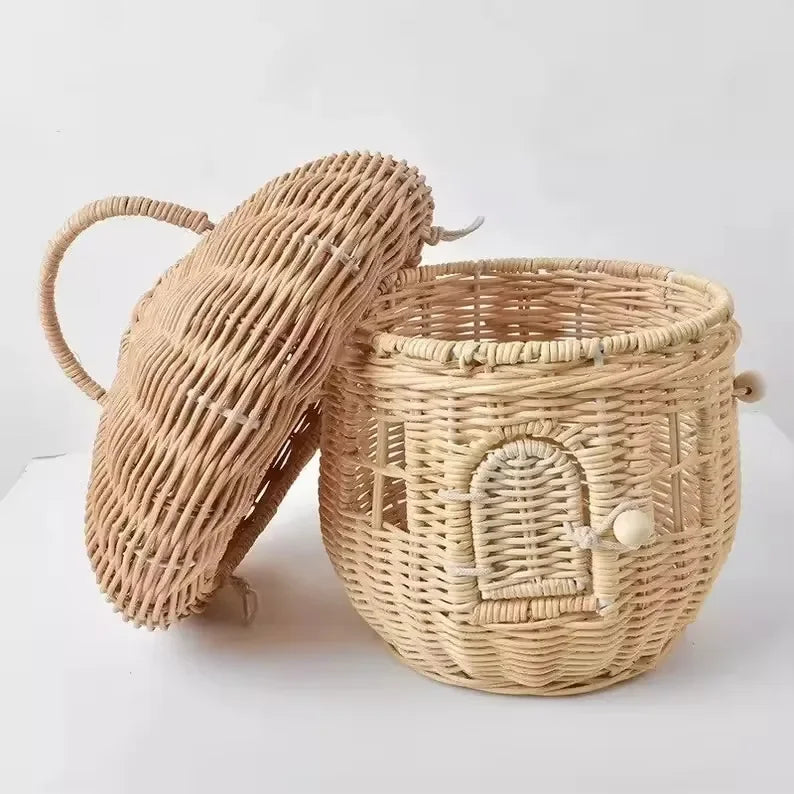 Rattan Woven Mushroom Shaped Basket |