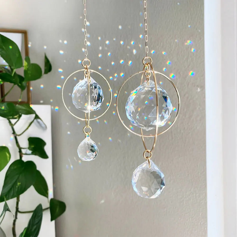 1pc Crystal Sun Catcher Galaxy Metal Ring Crystal Jewelry Sun Catcher