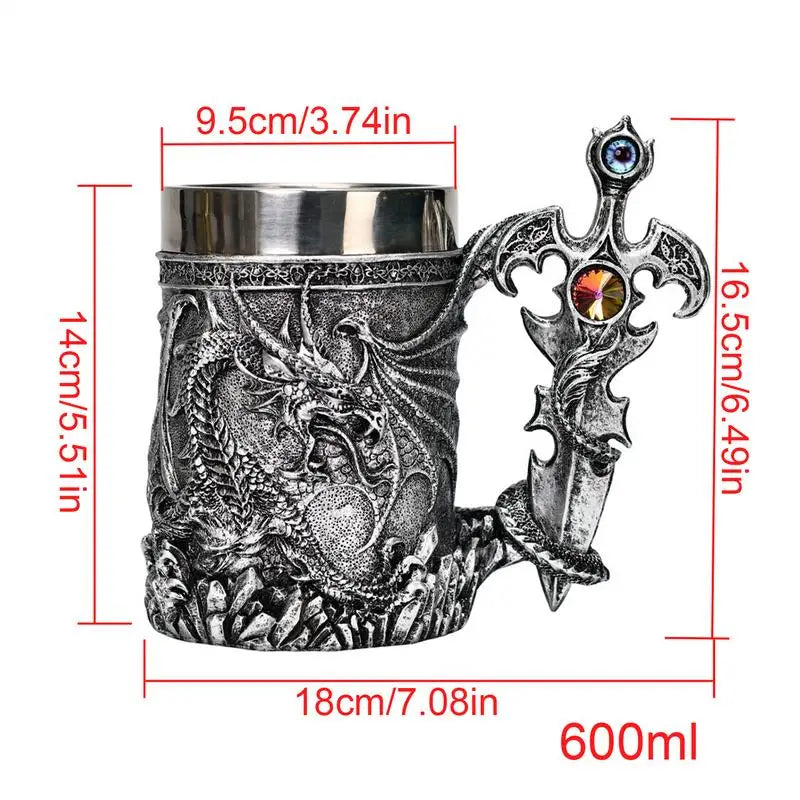 Medieval Dragon Beer Mug 600ml