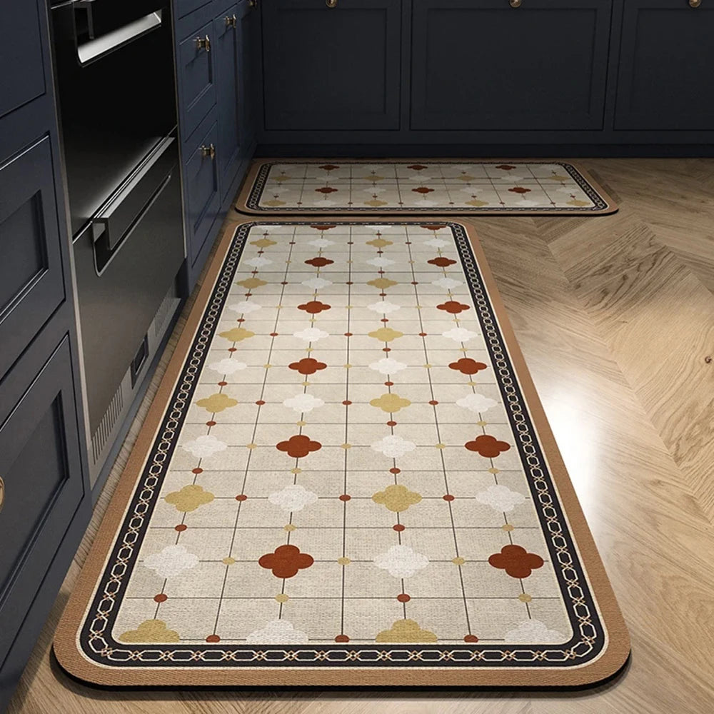 Non-slip Kitchen Mat Long Rugs Crystal Velvet Carpet