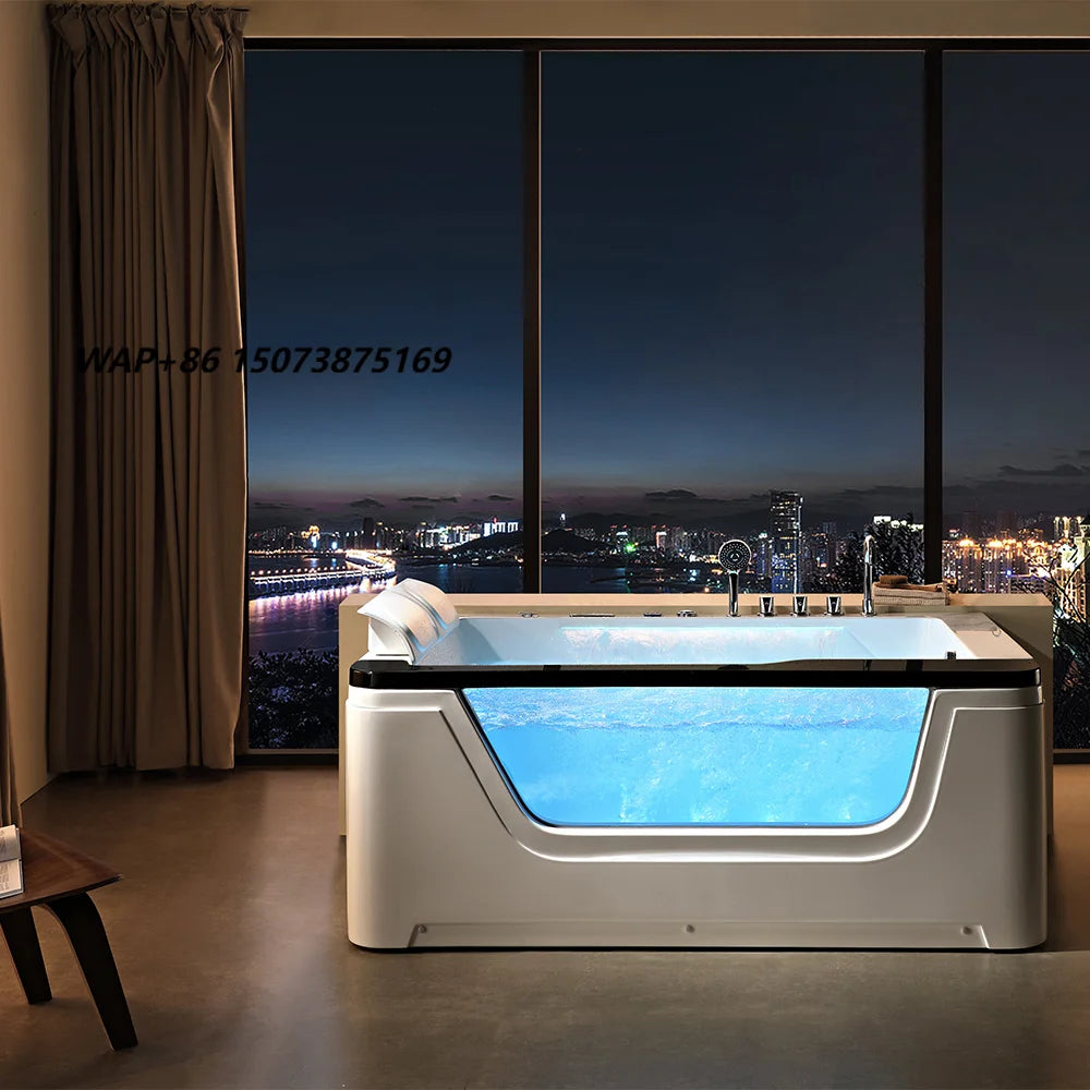 Waterfall Spa Hot Tub 2 Person Free Standing Acrylic Jacuzzie Whirlpools Tub