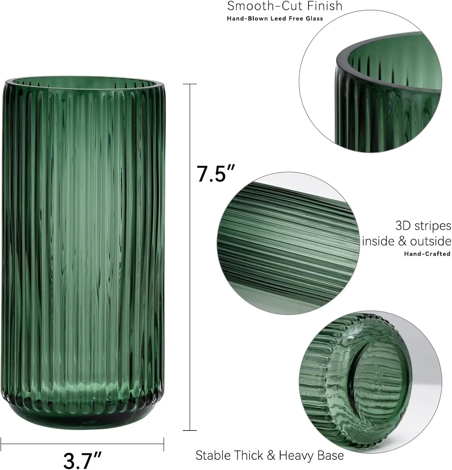 7.5" Thickened Glass Vase for Home Deco