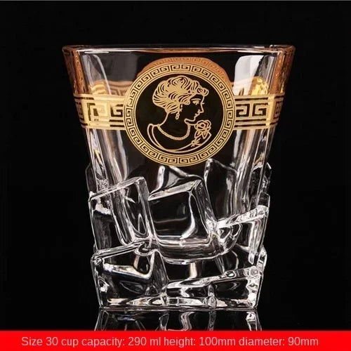 Palace style crystal glass with gold line beer mug