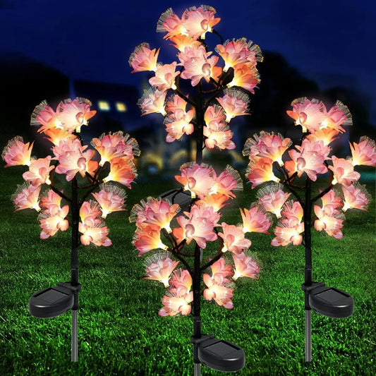 1/2 PCS 15 LED Camellia Flower Outdoor Solar