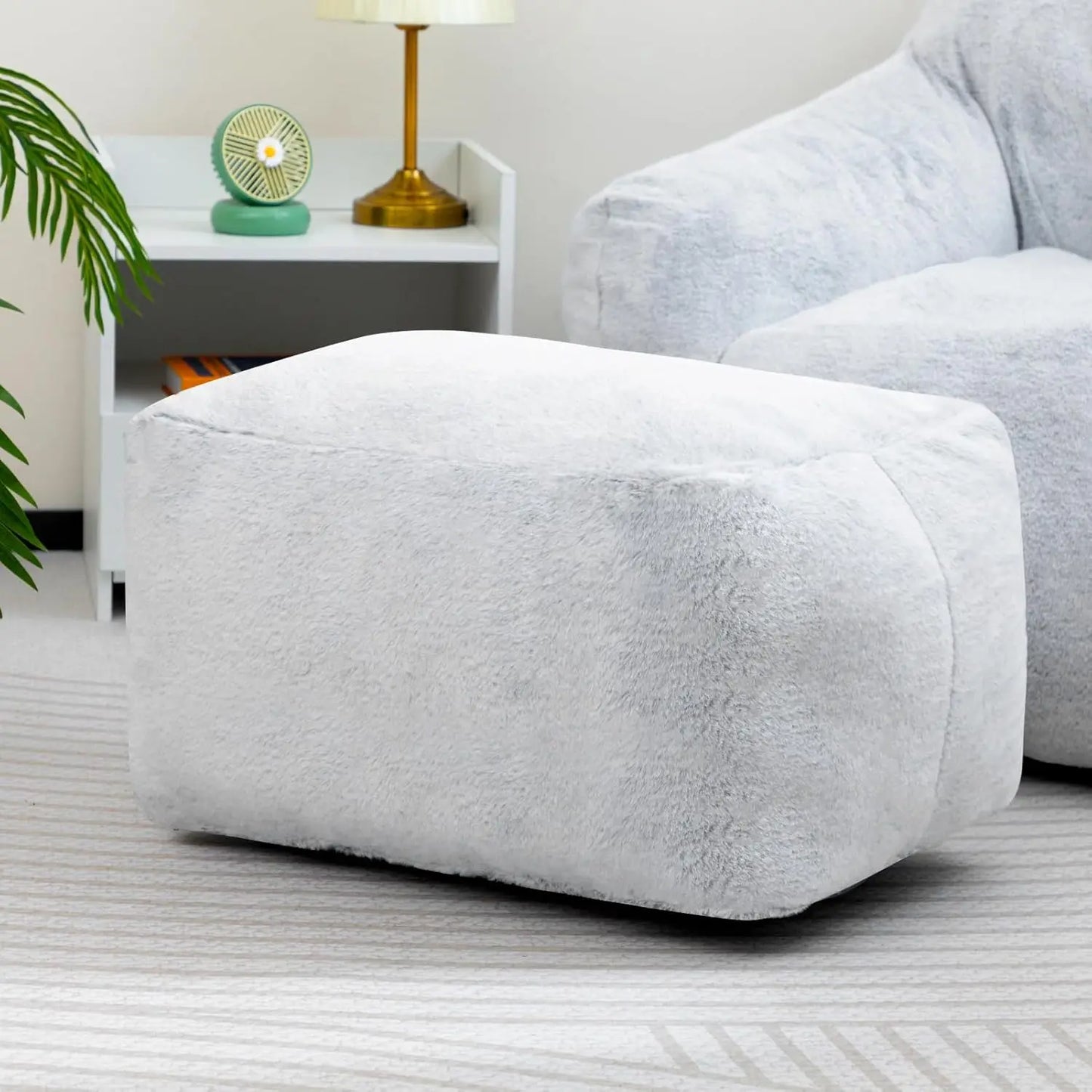 15""(H) Bean Bag Ottoman Pouf, 6.6Lb Memory Foam Filled