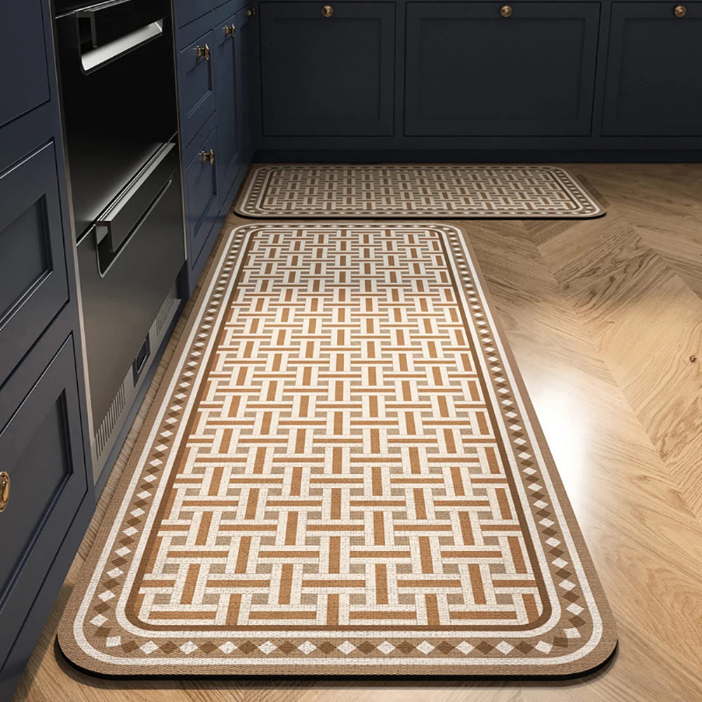 Non-slip Kitchen Mat Long Rugs Crystal Velvet Carpet