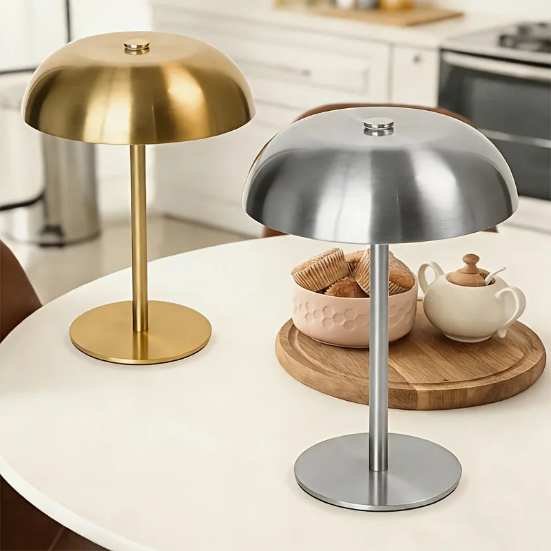 Mushroom Bedside Night Light with 1800mAh Battery, 3 Color Temperatures Adjustable
