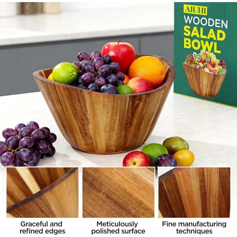 12" Acacia Wood Serving Bowl -