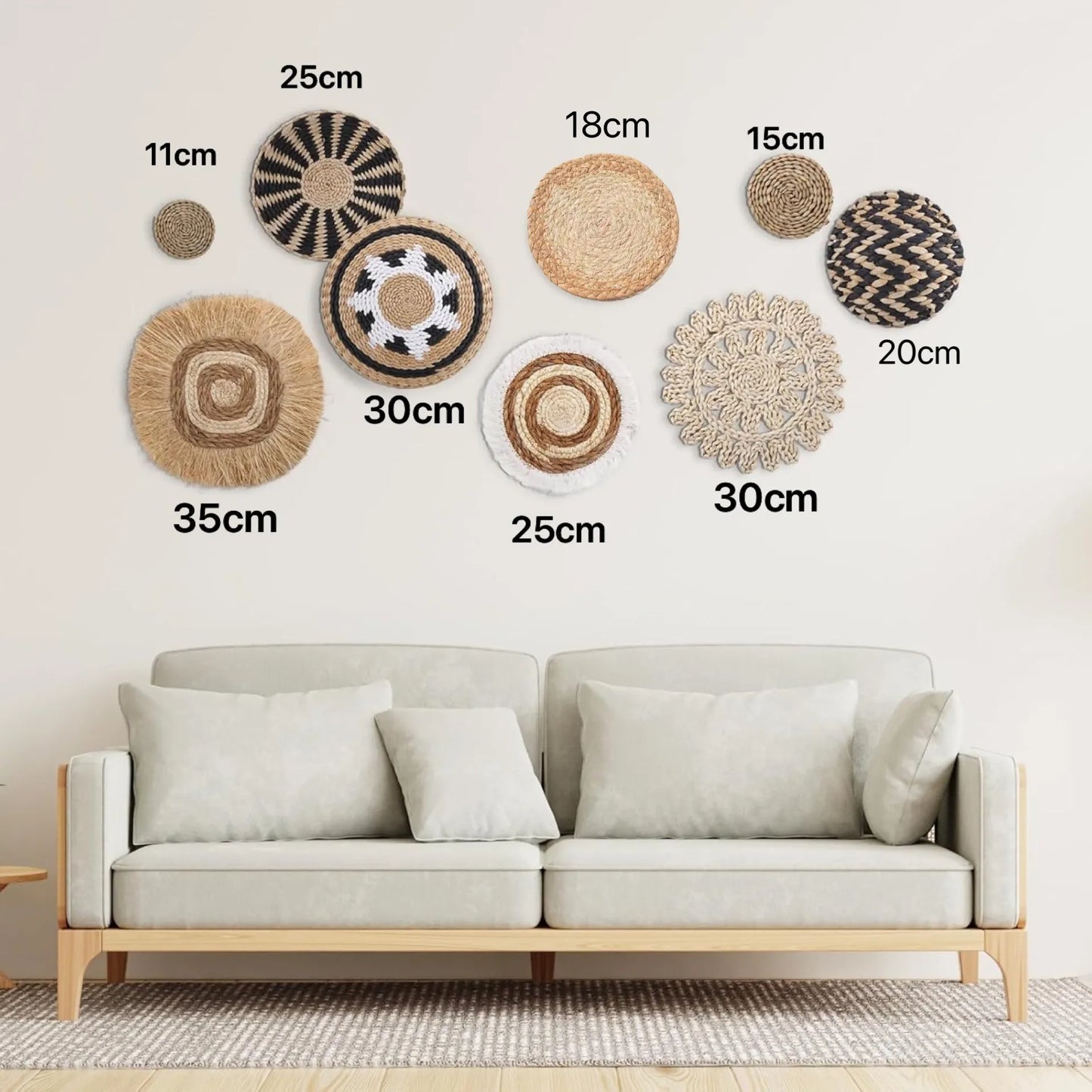 Boho Straw Wall Decor Grass Weaving Woven Tassel Wall Hanging