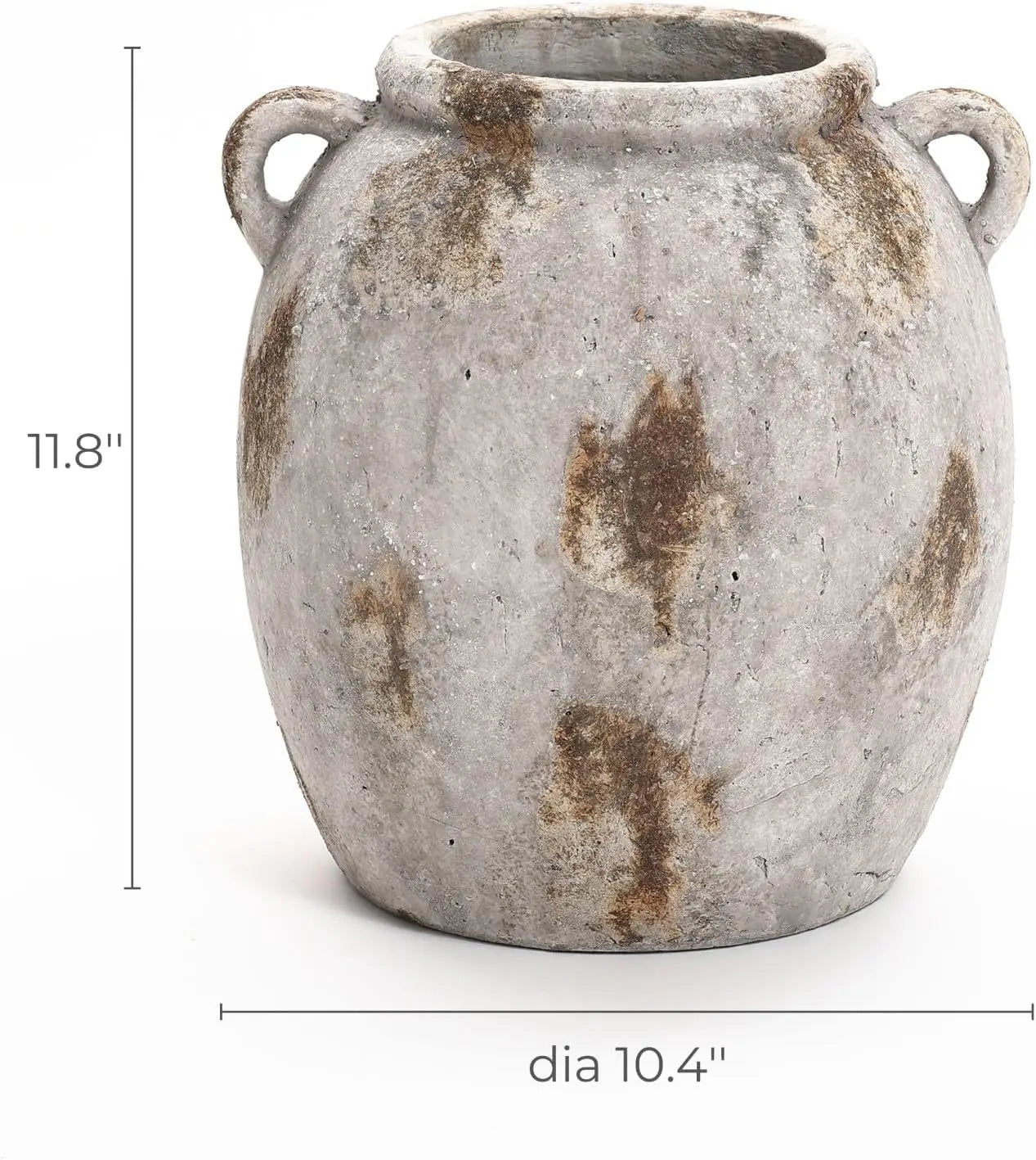 Ceramic Flower Vase12'' Mottled Brown and White Vase