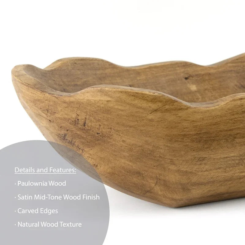 Indoor Decorative Dough Bowl Carved Wood