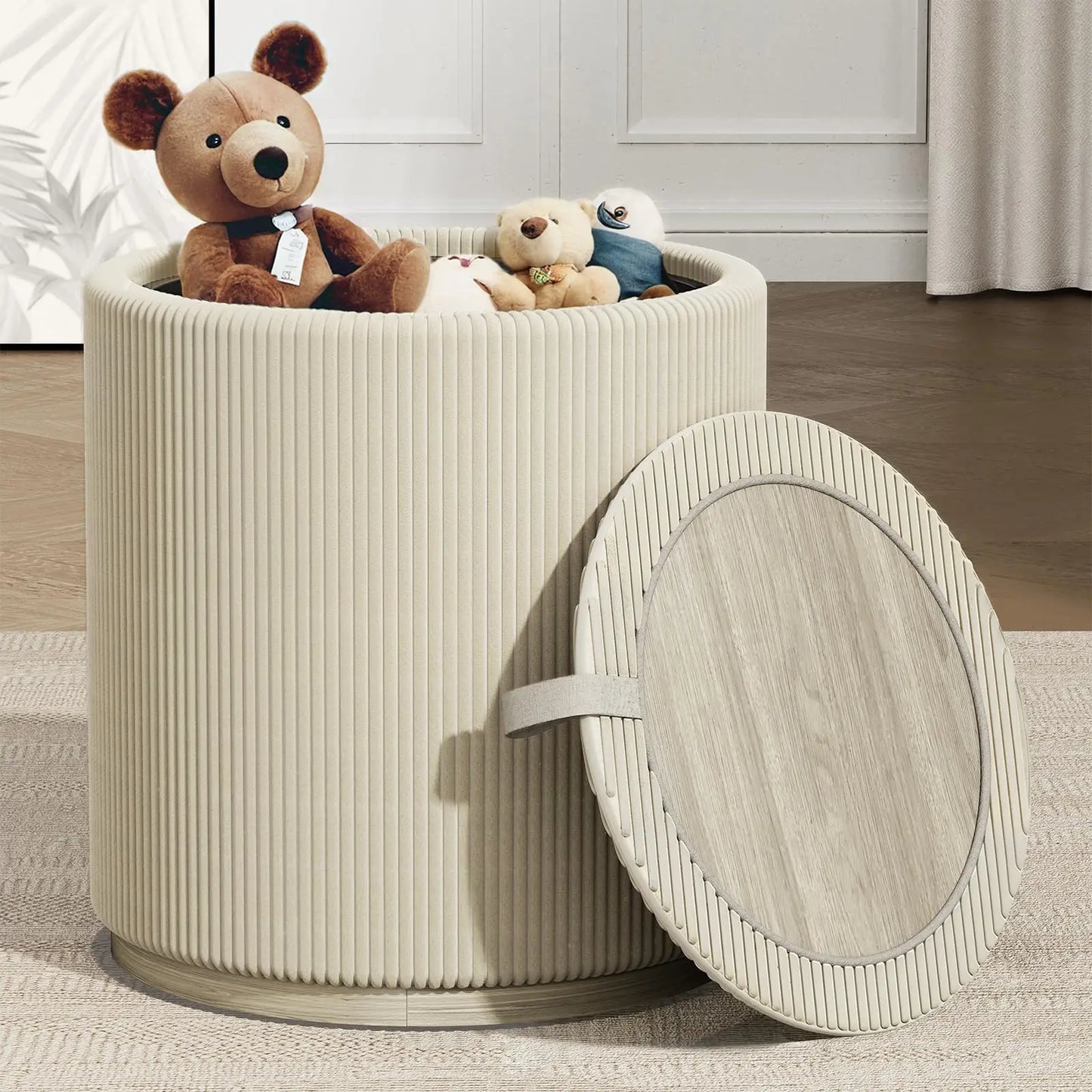 Cloud Cashmere Cake Storage Stools ＆Ottomans, Round 17.7"