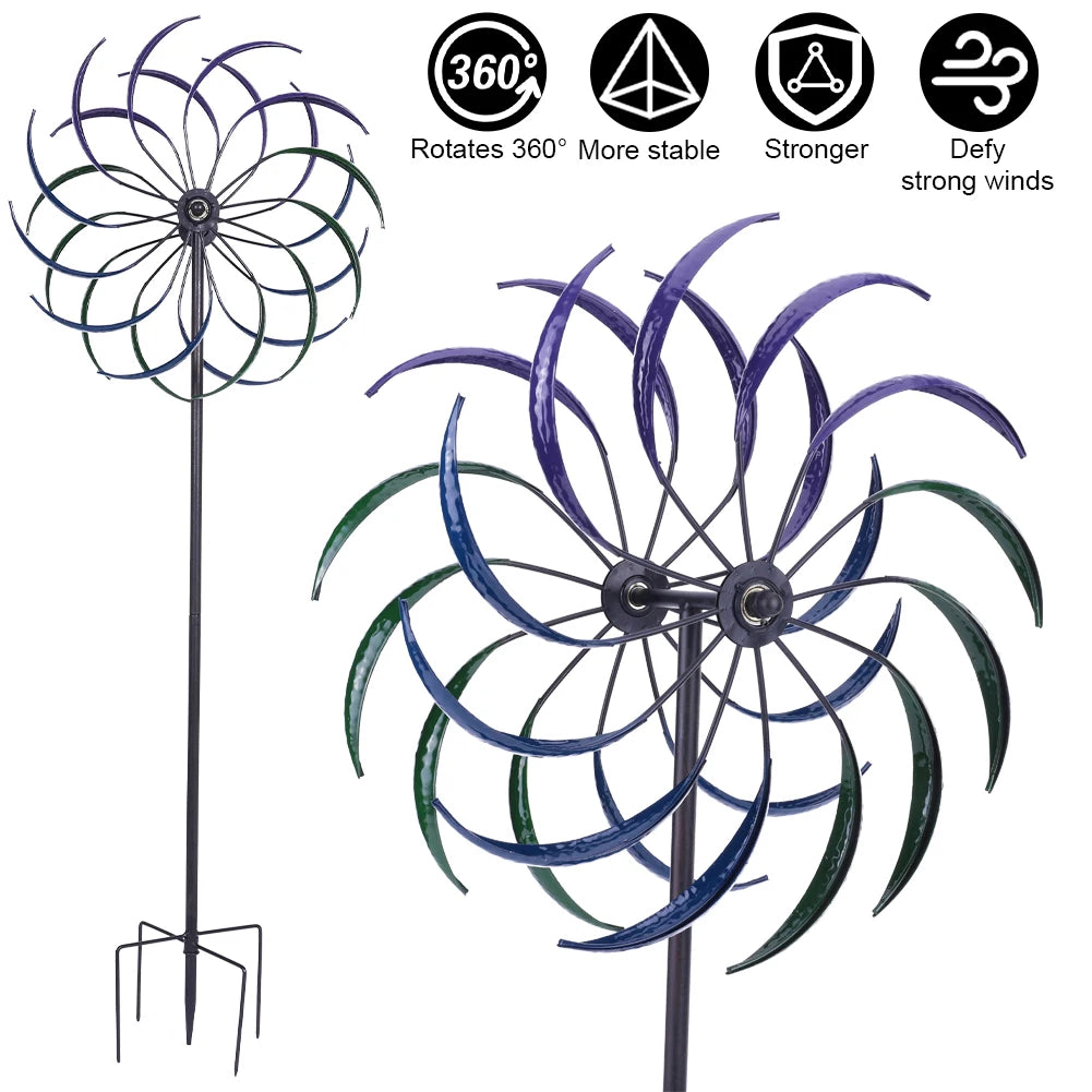 Rainbow Color Windmill Double-Layer Wind Catcher