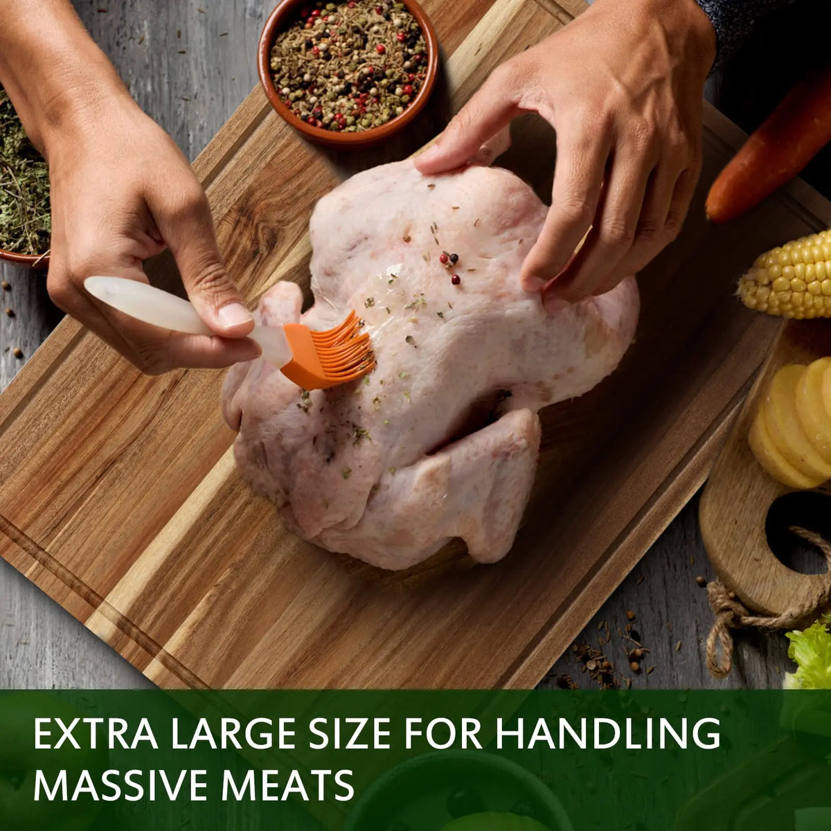 Acacia Wood Cutting Board 24x18 inch, Extra Large Charcuterie