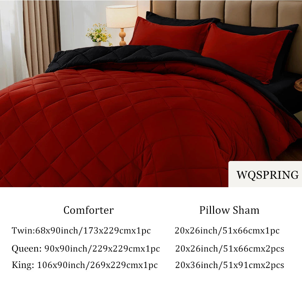 2/3pcs Reversible Comforter Set, Down Alternative Duvet Insert
