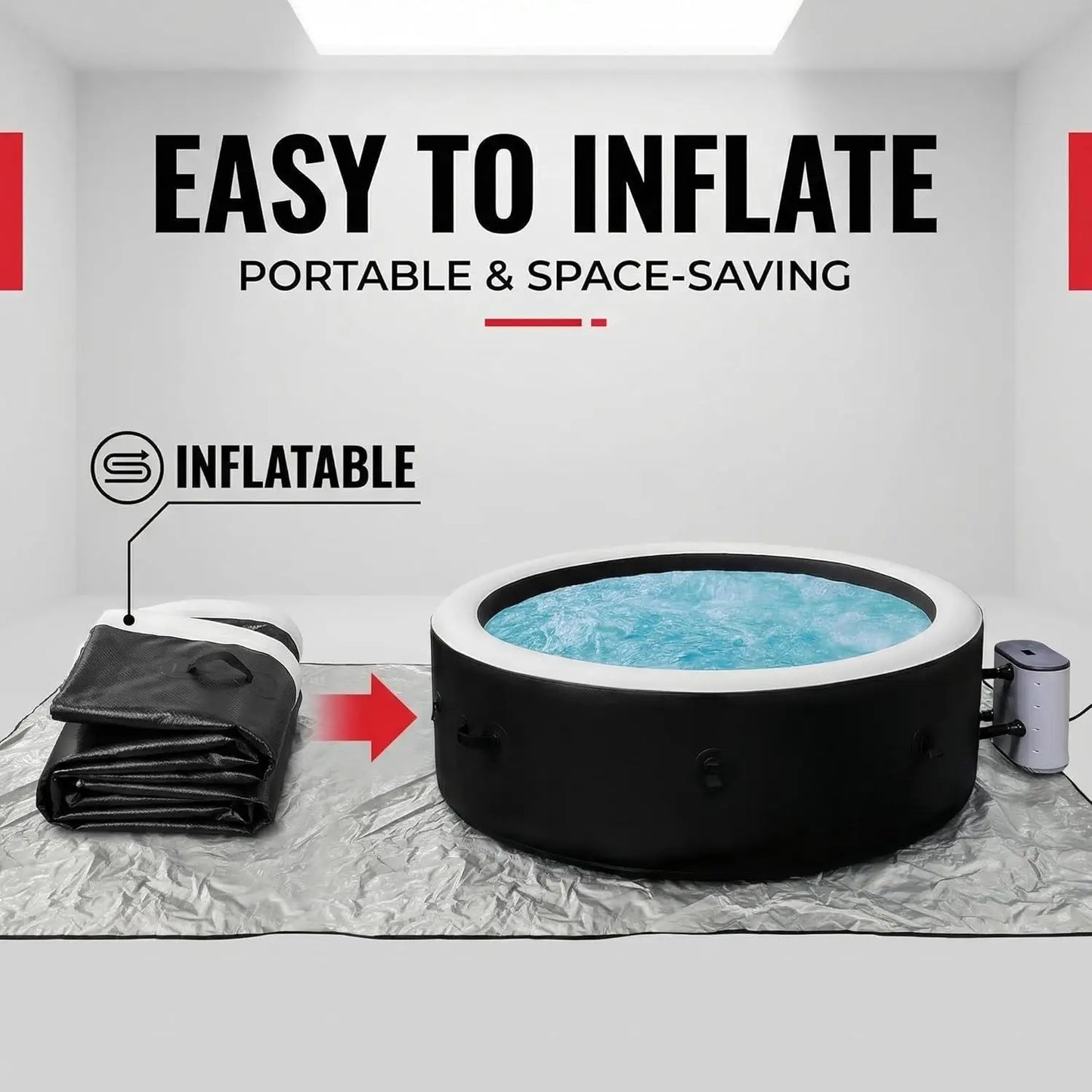 Inflatable Hot Tub Spa with 170 Jets 6 8 Person 82 5x28 Inch