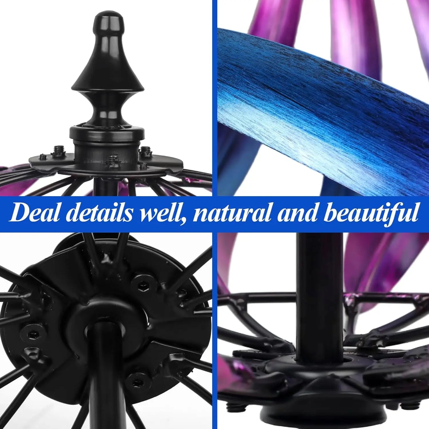 Kinetic Garden Wind Spinner, Double-Layer Metal Art