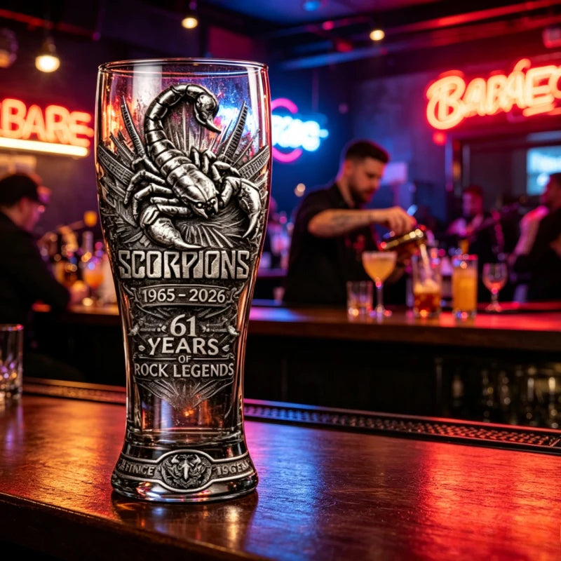 Scorpions Rock Band 61st Anniversary  Embossed Beer Glass